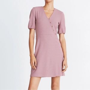 Madewell Mauve Pink Cross-Front Button Dress Size M